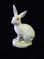 Appraisal: A Herend Rabbit in blanc de chine with pink eyes