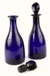 Appraisal: DECANTERS - Pair of Circa cobalt blue blown glass decanters