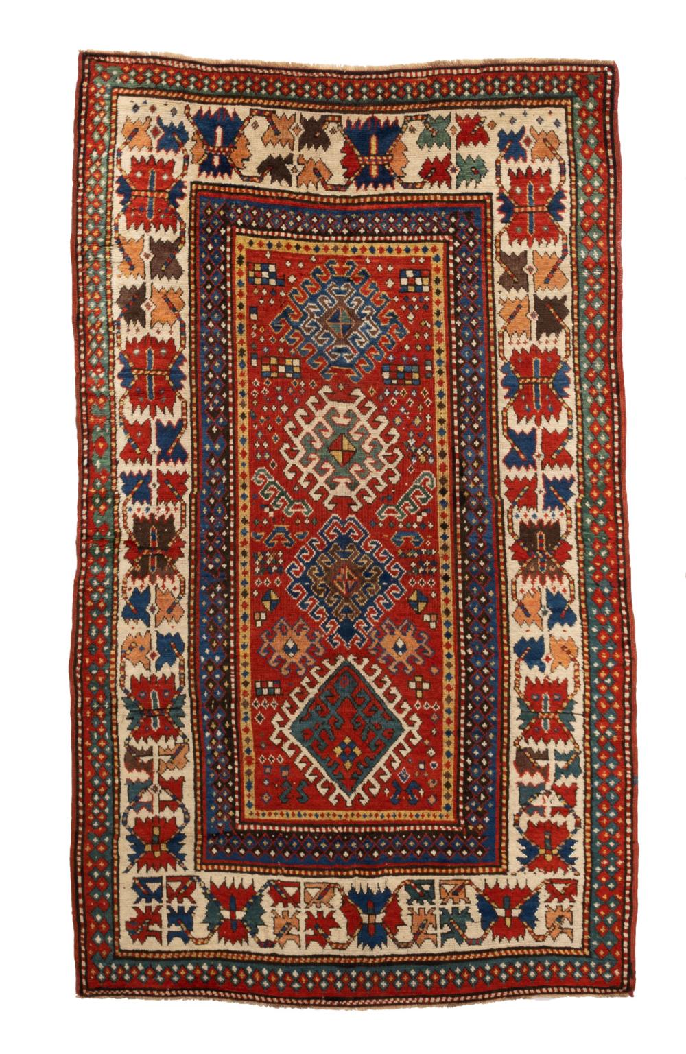 Appraisal: A Kazak Caucasian area rug First-quarter th Century Wool on