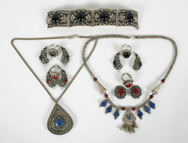 Appraisal: Italian and Middle Eastern silver filigree jewelry including two Middle