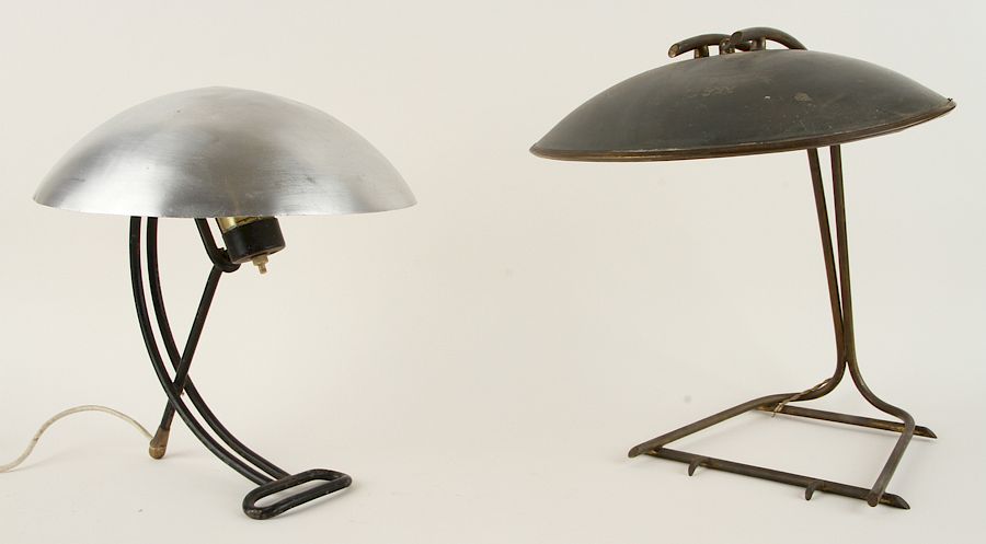 Appraisal: MID CENTURY MODERN IRON METAL TABLE LAMPS A lot of