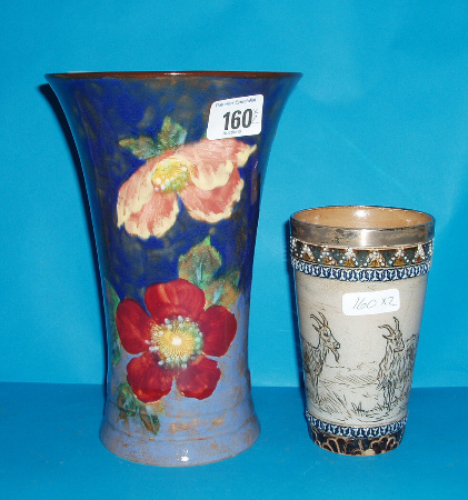 Appraisal: A Vase Decorated With Pansys D Height cm and Stoneware