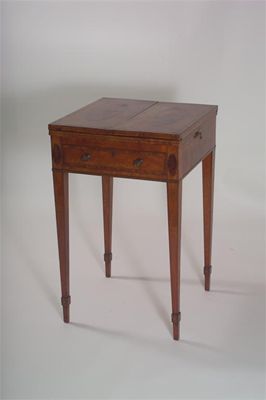 Appraisal: A George III satinwood patience table the hinged top with