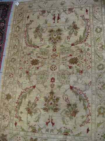 Appraisal: Oushak Persian Handmade Rugfloral on ivory field ' x '