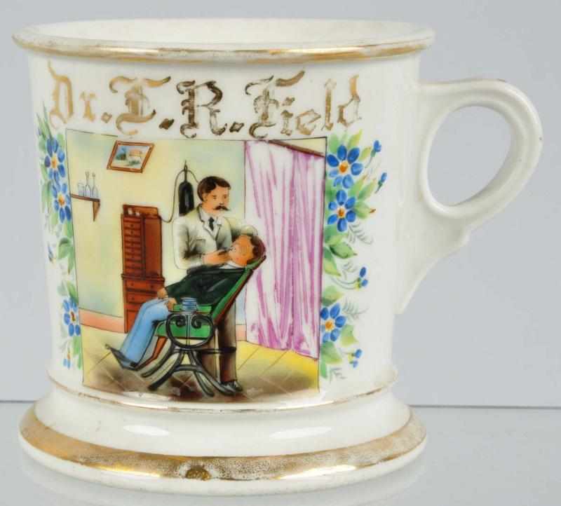 Appraisal: Dentist Shaving Mug Description Beautiful image of dentist working on