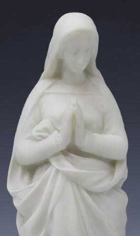 Appraisal: Carved marble sculpture Madonna of the Immaculate Conception signed Lary