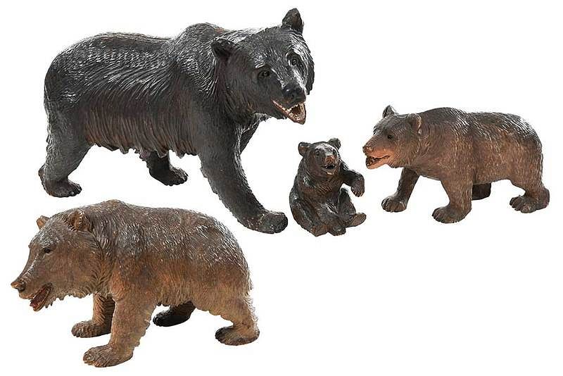 Appraisal: Four Black Forest Carved Bears Continental late th early th