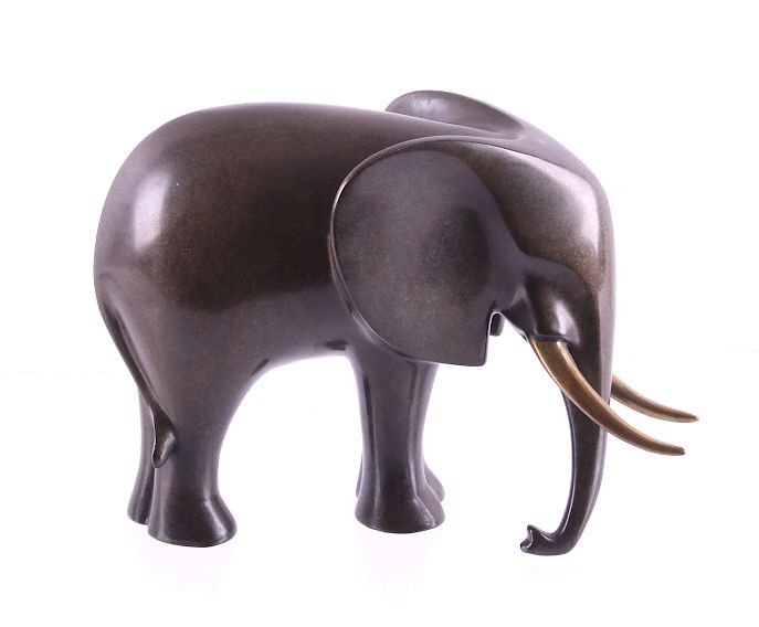 Appraisal: Original Loet Vanderveen Bronze Elephant Sculpture This is an original