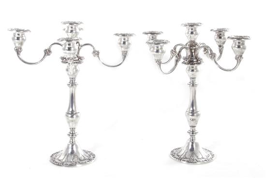 Appraisal: Pair Gorham sterling five-light candelabra marked on weighted base H