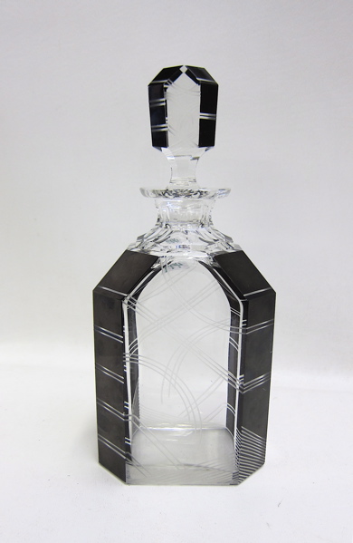 Appraisal: HAND CUT AND ENGRAVED CRYSTAL DECANTER with original stopper the