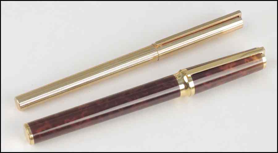 Appraisal: TWO FRENCH S T DUPONT FOUNTAIN PENS Both with karat