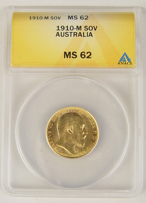 Appraisal: -M Australian British Sovereign Gold Coin ANACS certified and graded