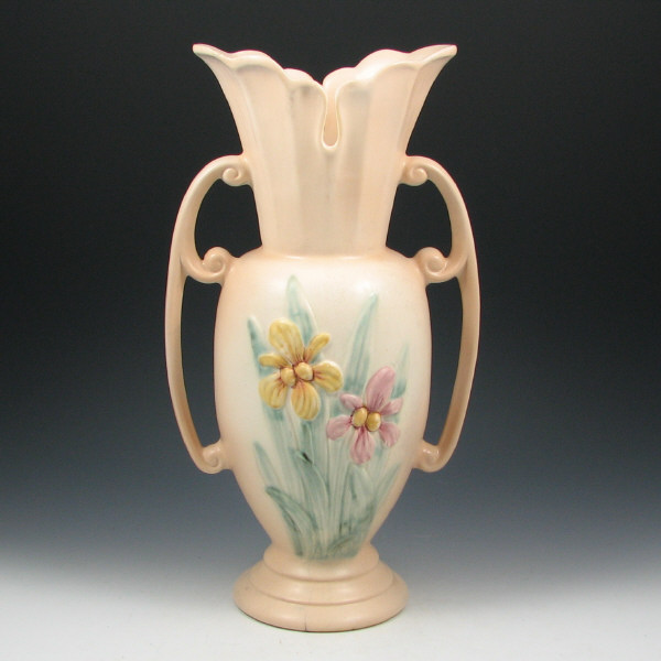 Appraisal: Hull Iris - Floor Vase Iris floor vase in cream