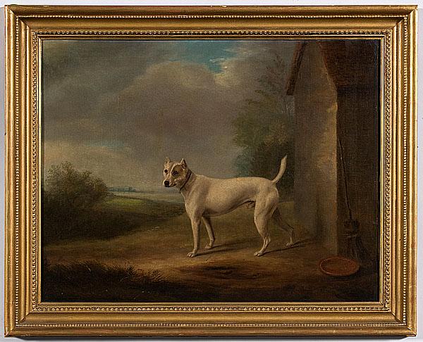 Appraisal: STAFFORDSHIRE BULL TERRIER BY W H DAVIS BRITISH - oil