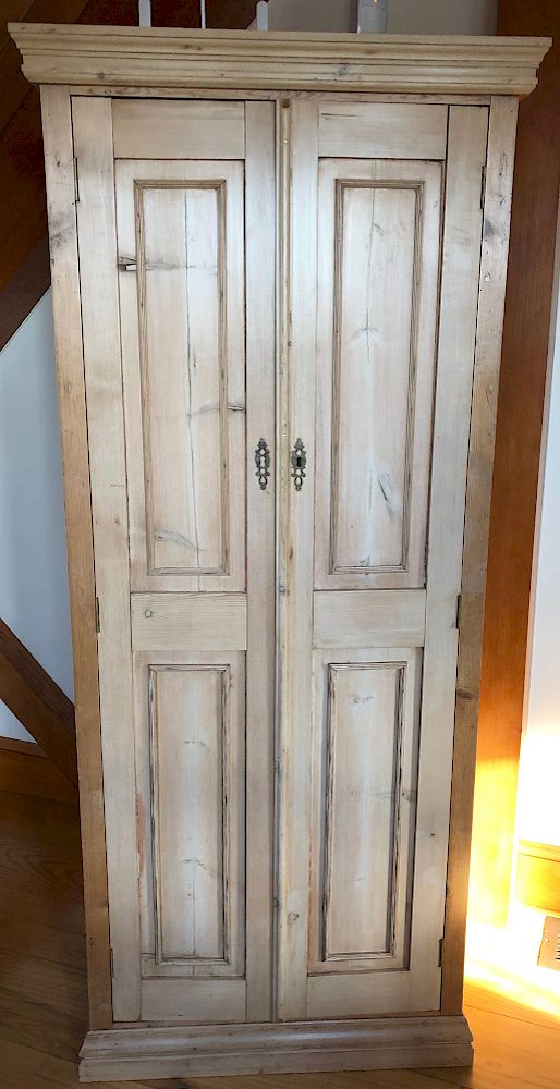 Appraisal: Antique English Pine Two-Door Wardrobe Exclusive on Bidsquare Antique English