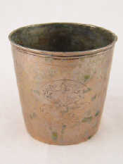 Appraisal: A Dutch th c white metal beaker with thickened rim