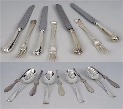 Appraisal: Assembled English and American Silver and Silverplate Part Flatware Service