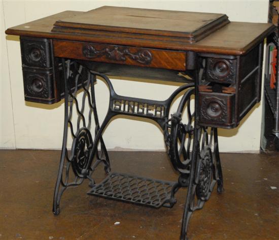 Appraisal: OAK SEWING MACHINE Property from the home of Westport Ct