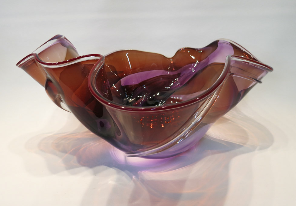 Appraisal: SUSAN ANNE GLASS STUDIO ART GLASS BOWL American - former