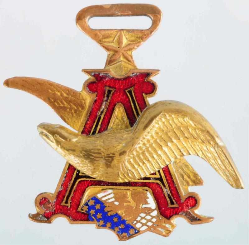 Appraisal: Anheuser-Busch Enameled Watch Fob Nice bright colors and detail Some