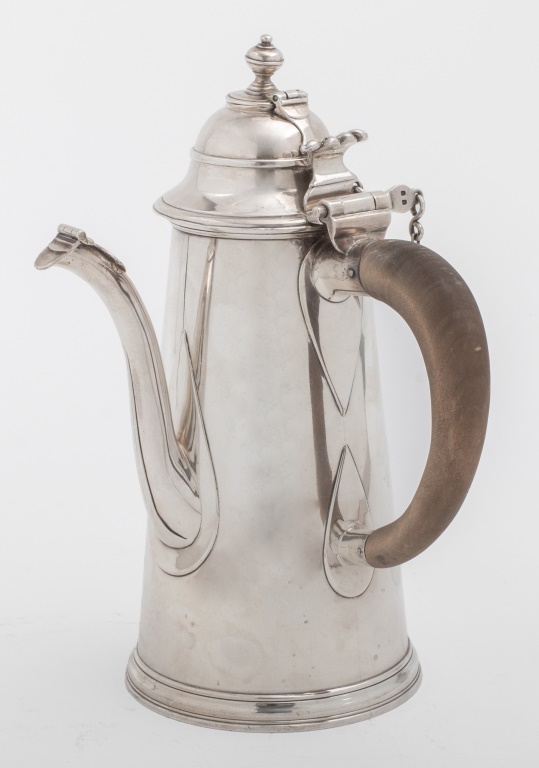 Appraisal: GEORGE V BRITTANIA SILVER COFFEE POT CIRCA George V Brittania