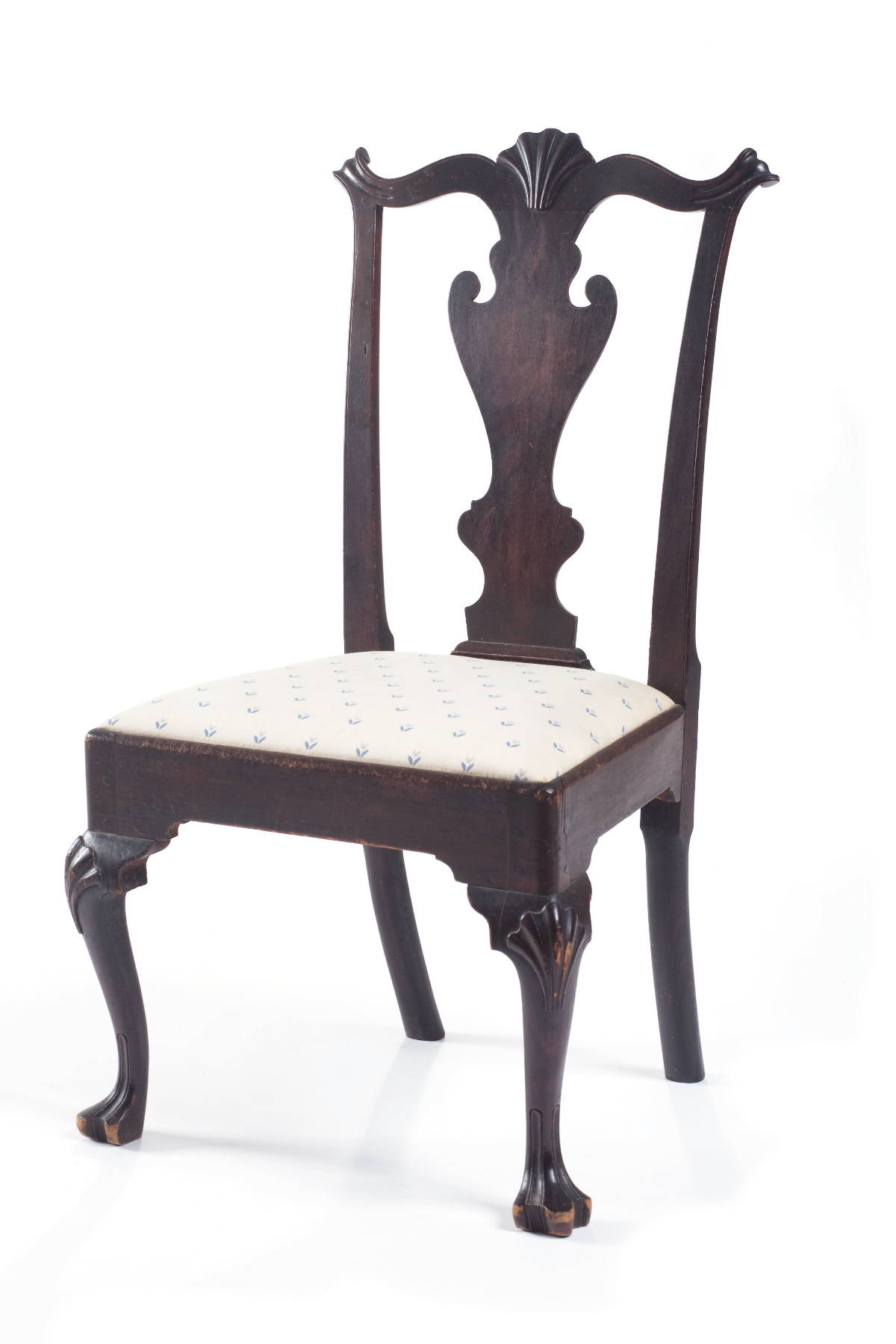 Appraisal: THE MORRIS FAMILY PHILADELPHIA CHIPPENDALE CARVED WALNUT SIDE CHAIR IN