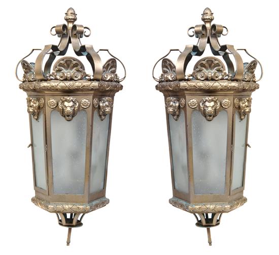 Appraisal: Sale Lot A Pair of Cast Metal Lanterns early th