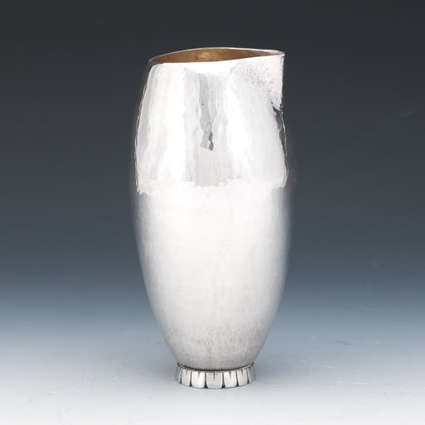 Appraisal: MID-CENTURY MODERN HAND HAMMERED PITCHER Rounded hand hammered modern pitcher