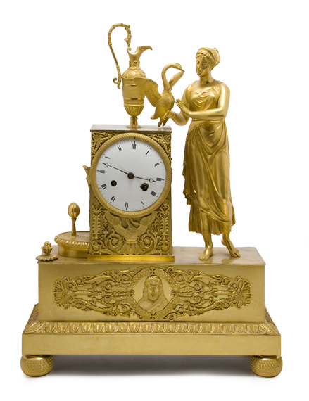 Appraisal: Empire Gilt-Bronze Mantel Clock Estimate -