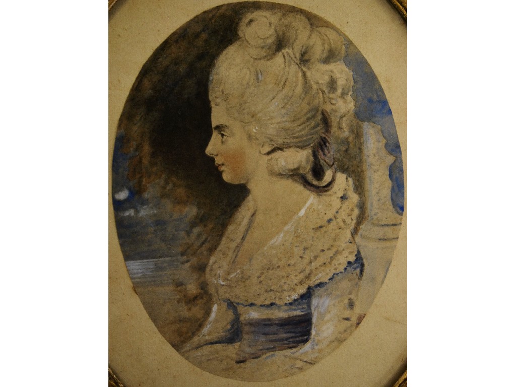 Appraisal: th century French school - Profile portrait of a lady