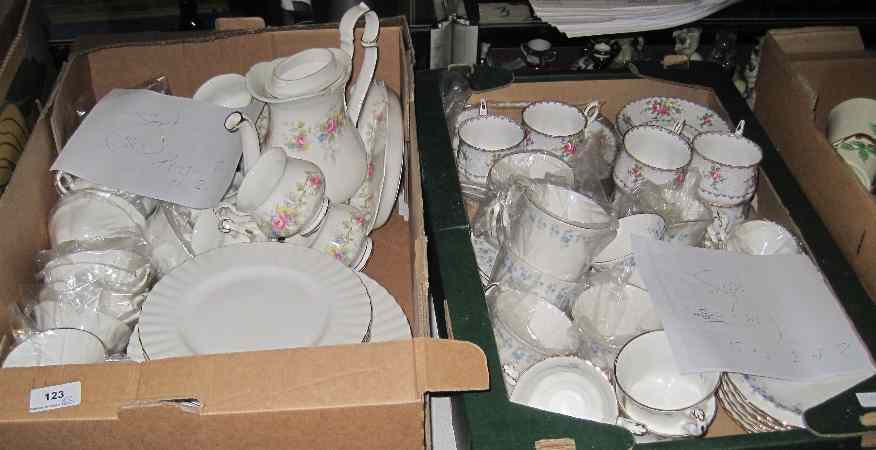 Appraisal: Two Trays Of various dinner tea Ware comprising Royal Albert