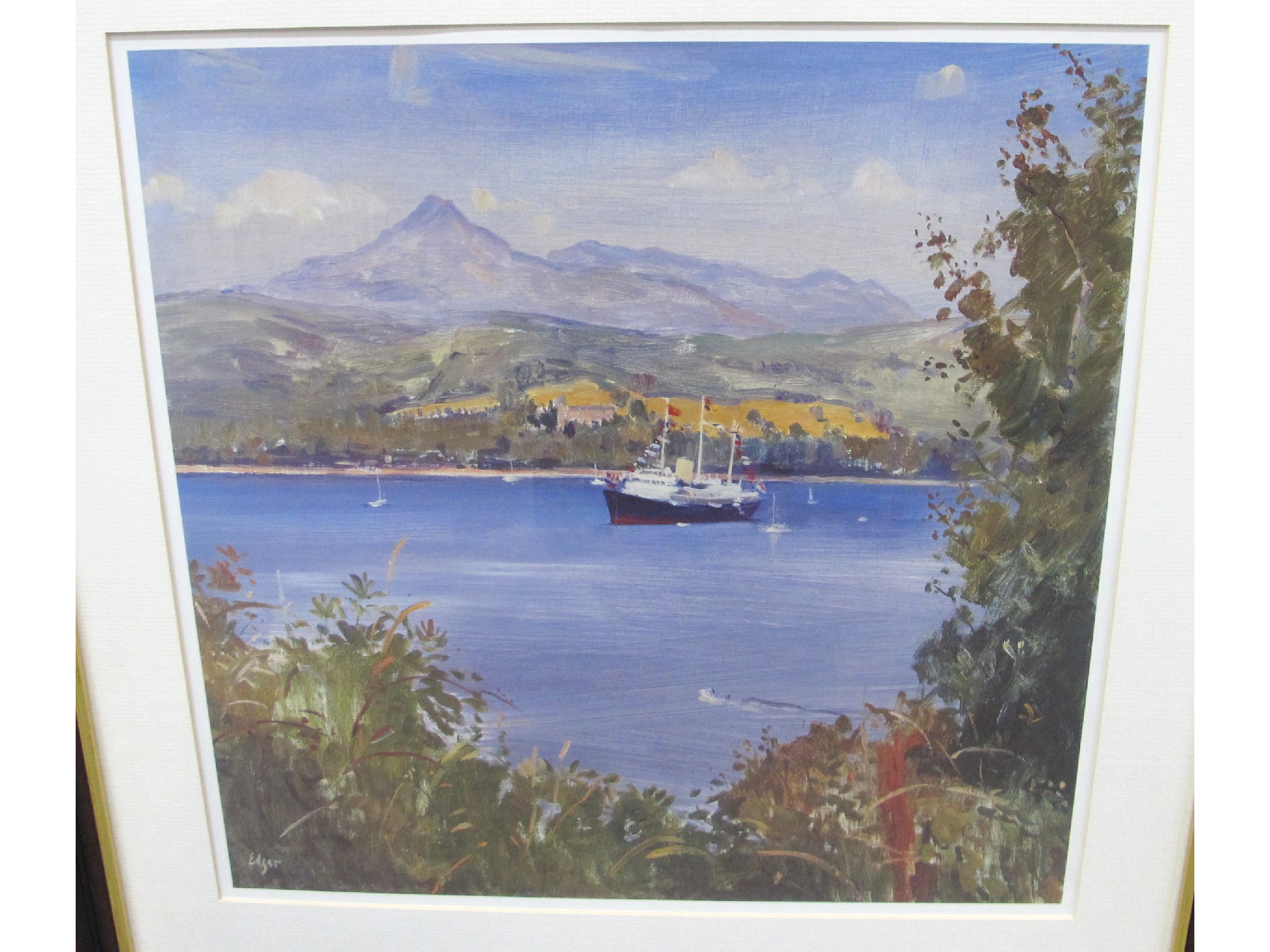 Appraisal: NORMAN EDGAR The Argyll Hills from Gourock signed print and