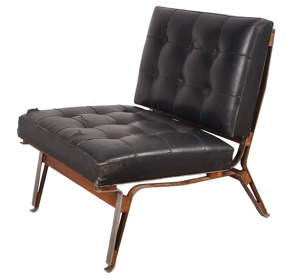 Appraisal: Ico Parisi For Cassina Steel Lounge Chair Mid Century Ico