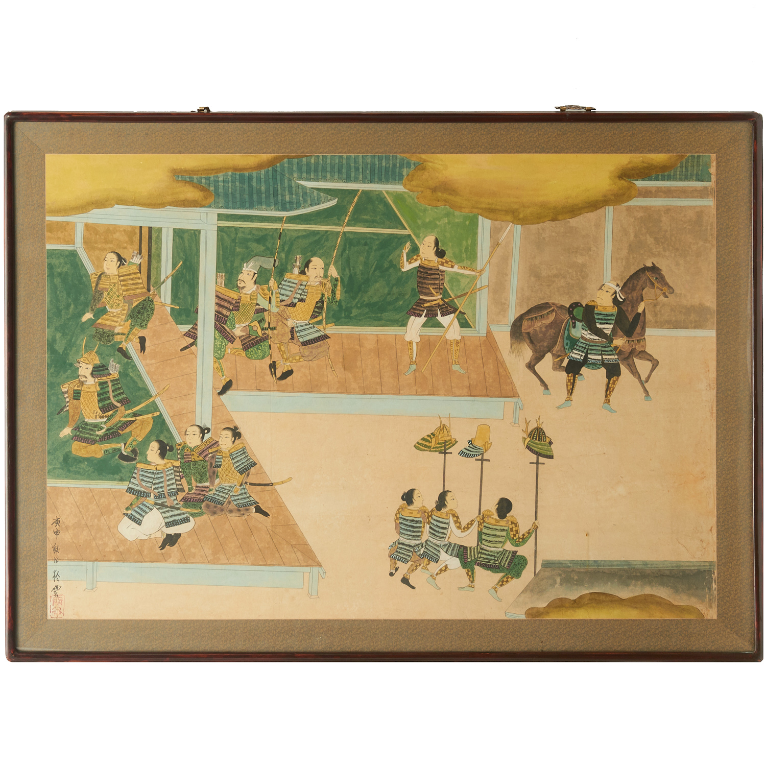 Appraisal: OSAKA SCHOOL LARGE-SCALE SAMURAI PAINTING Osaka School th th c