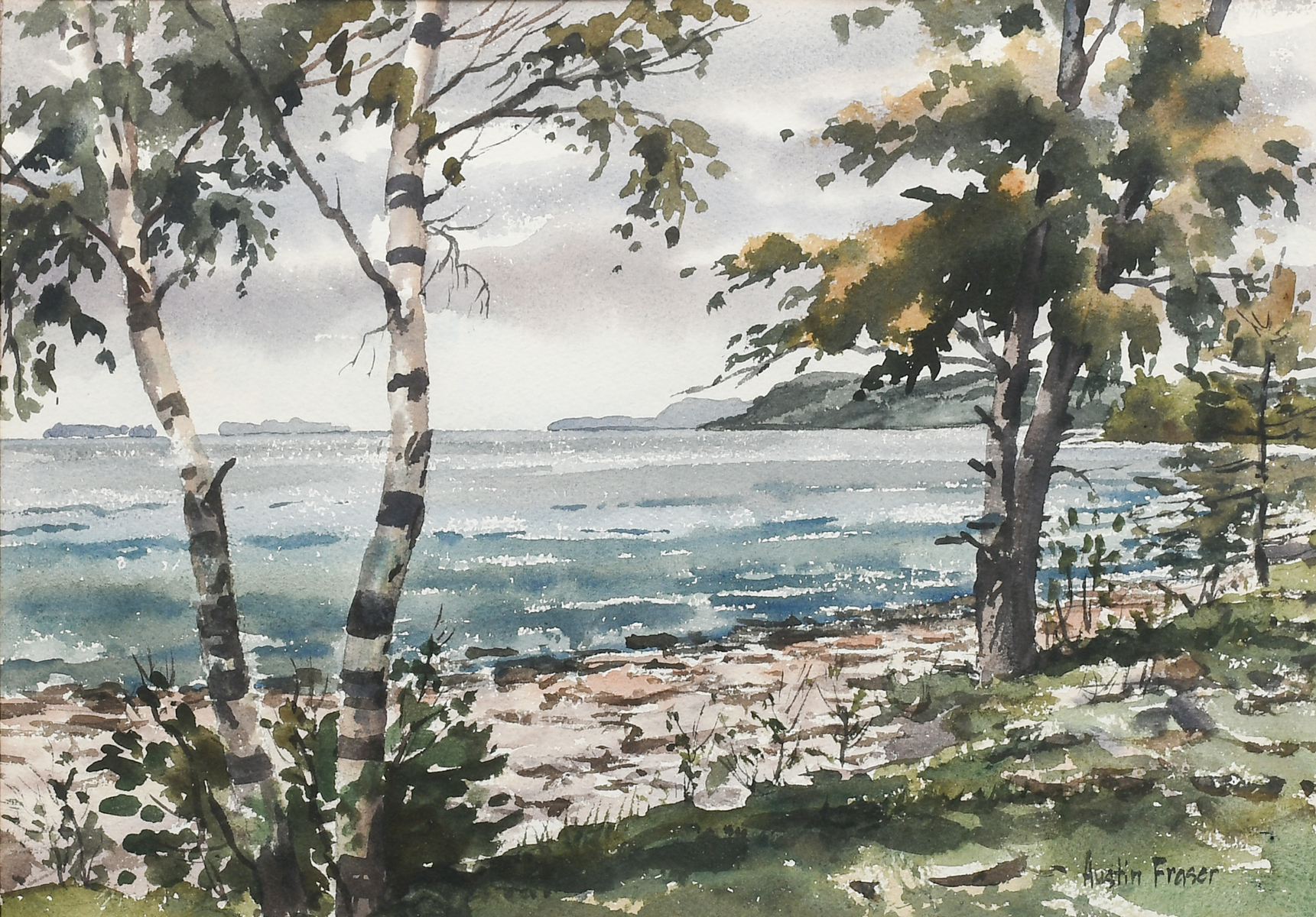 Appraisal: FRASER Austin Canadian - Door County Wisconsin Lakeshore Watercolor ''