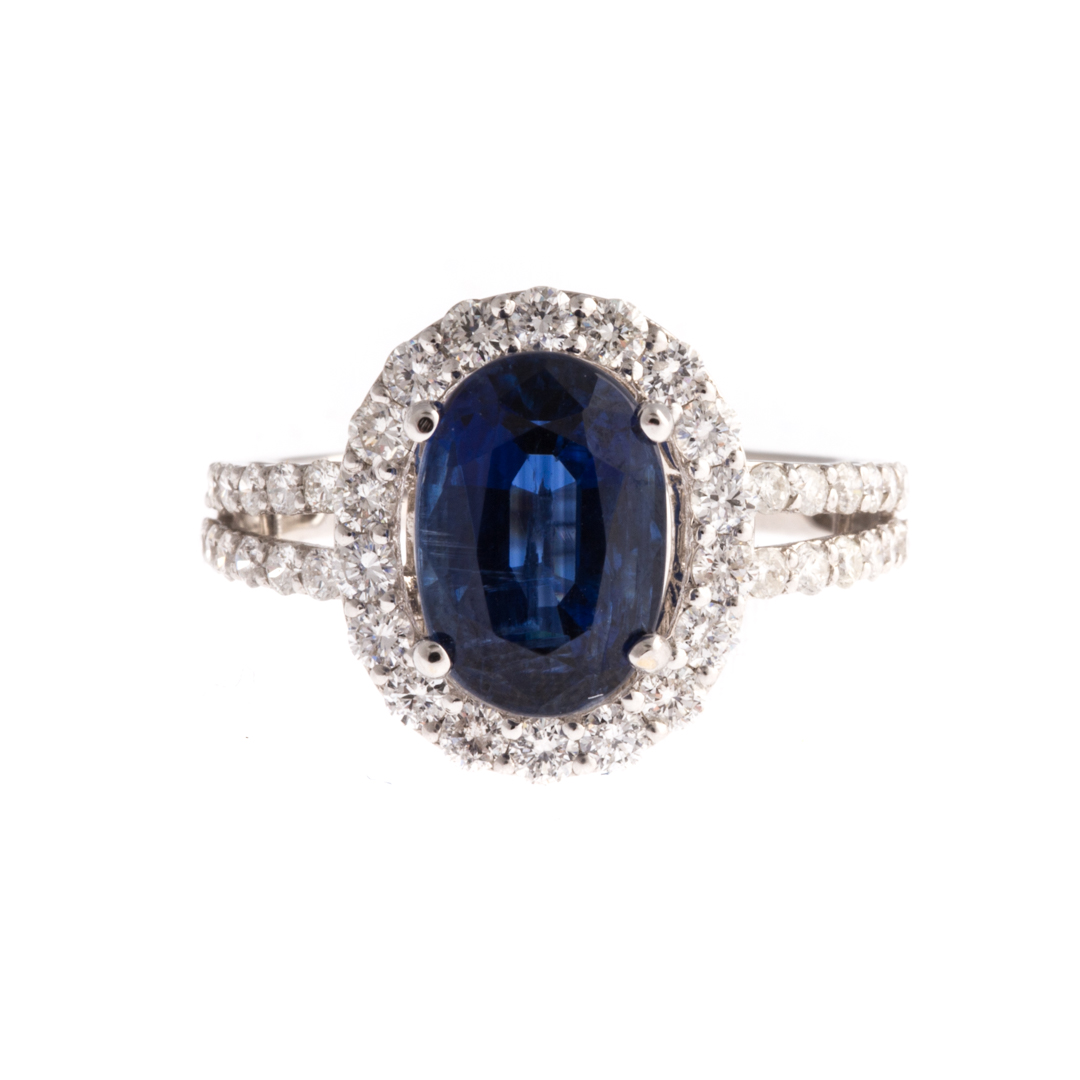 Appraisal: A Lady's Sapphire and Diamond Ring in K K white