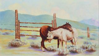 Appraisal: Painting Benoni Irwin Benoni Irwin Ameerican - Two Horses in