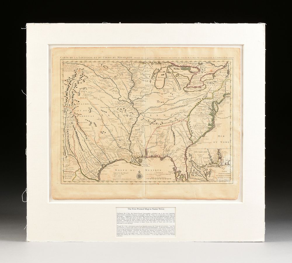 Appraisal: GUILLAUME DE LISLE French - AN ANTIQUE MAP Carte de