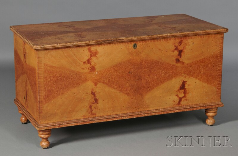 Appraisal: Grain-painted Six-board Chest probably Pennsylvania c with a himged molded