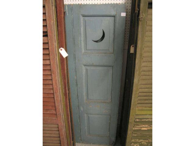 Appraisal: Pair of Old Wooden Doors crescent moon cut-outs