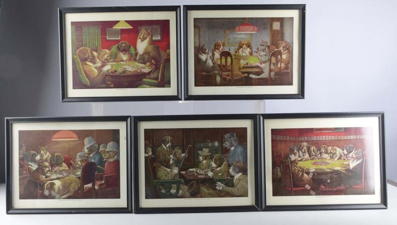 Appraisal: Lot of Coolidge Dogs Playing Poker Lithos This a a