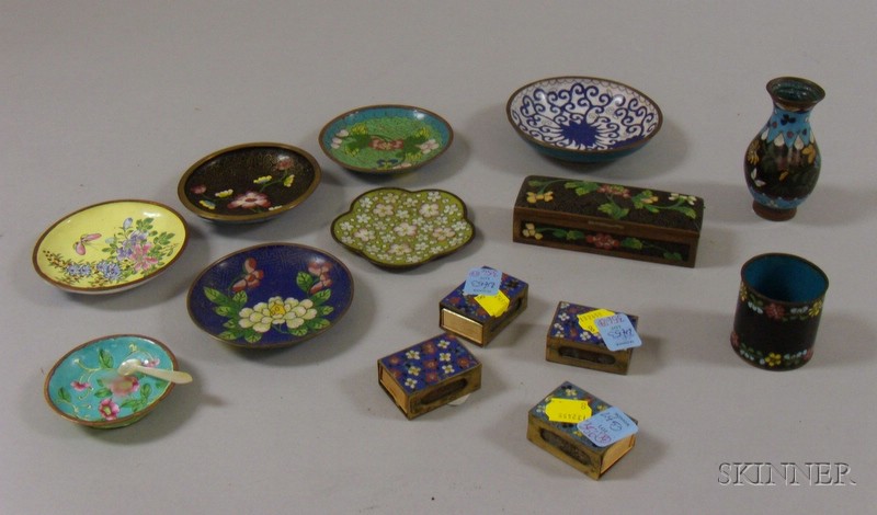 Appraisal: Approximately Fourteen Small Pieces of Cloisonne including four matchbook covers