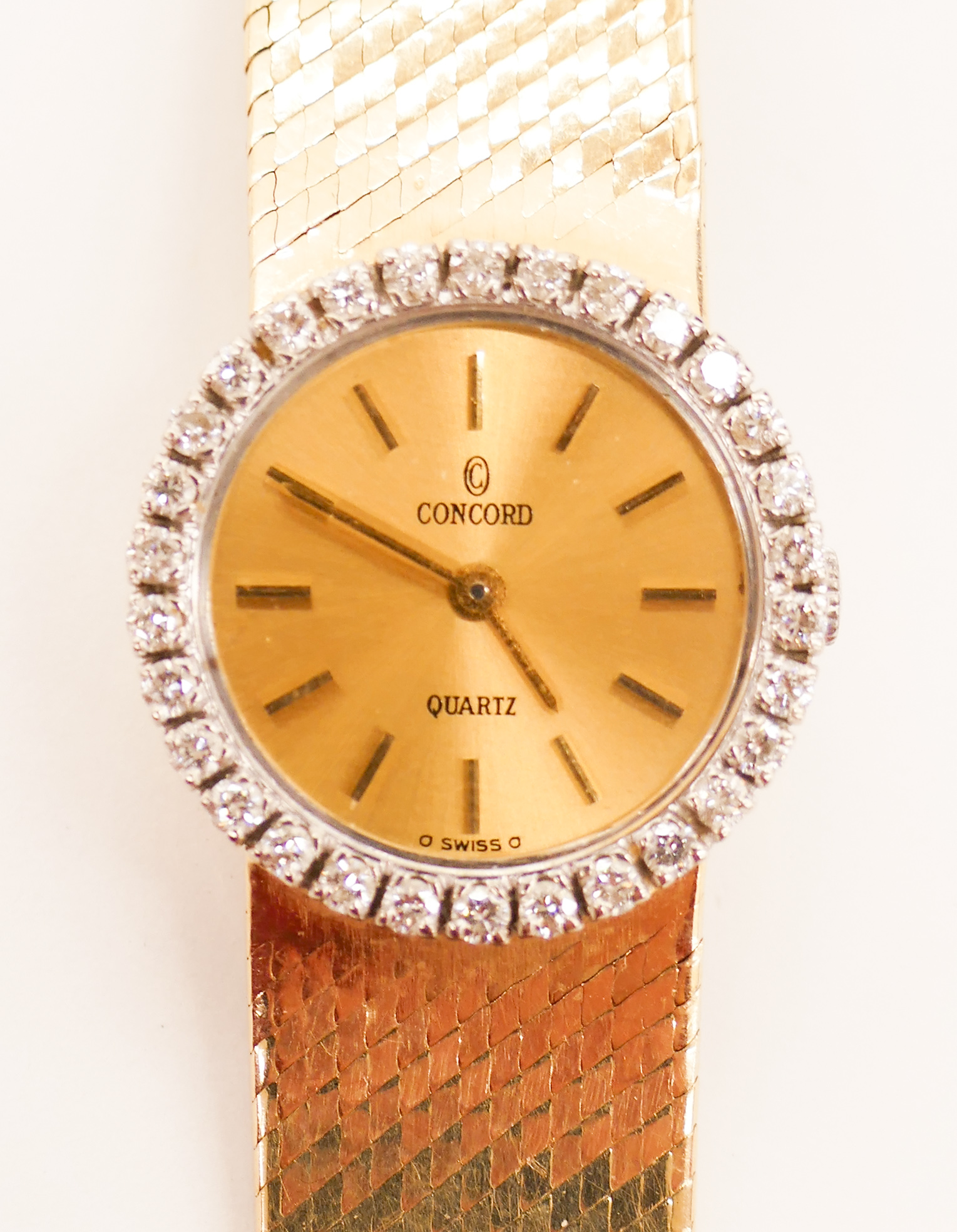 Appraisal: Lady's Concord k Diamond Wristwatch '' A solid k band