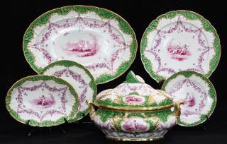 Appraisal: lot of German polychrome decorated table service lot of German