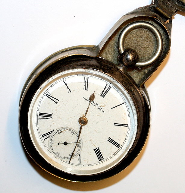 Appraisal: A KEY WIND SILVER CASED WALTHAM POCKET WATCH with white