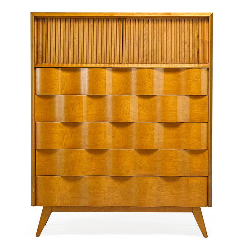 Appraisal: EDMUND SPENCE Tall dresser Condition Report A few scuffs and