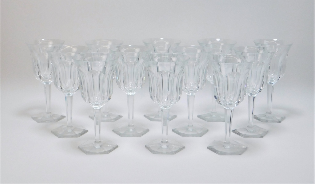 Appraisal: PC BACCARAT FRANCE MALMAISON WINE GLASSES France th CenturyCut crystal