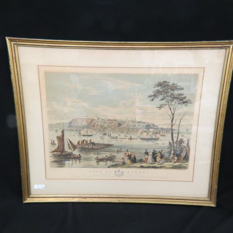 Appraisal: Captain B Beaufoy lithograph View of Quebec image area approx