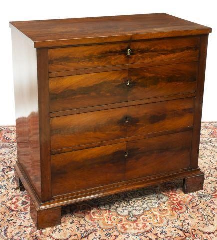 Appraisal: Danish Biedermeier mahogany chest mid th c fitted with four