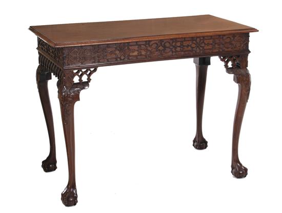 Appraisal: Chippendale style mahogany silver table mid- th century rectangular molded-edge